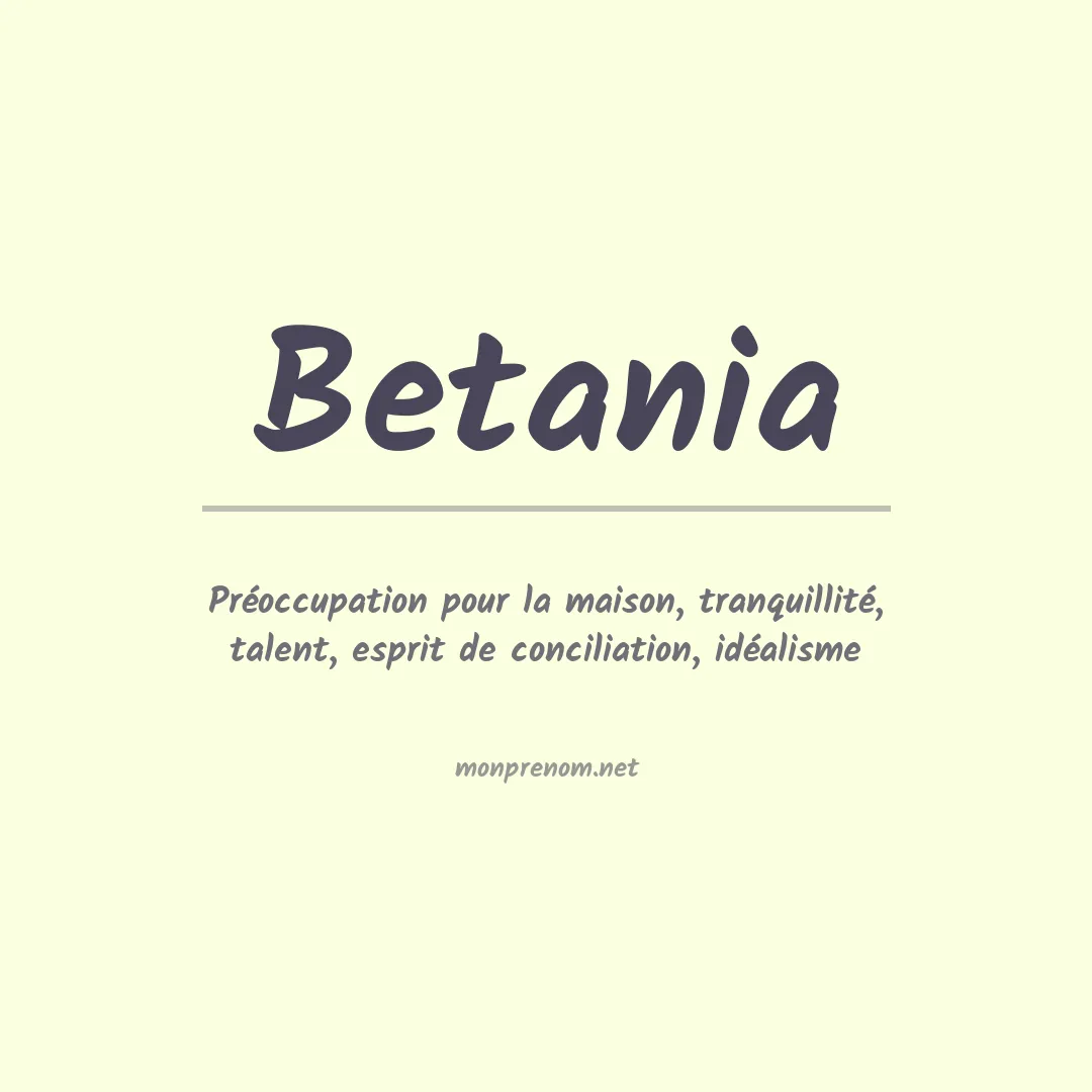 Prénom Betania