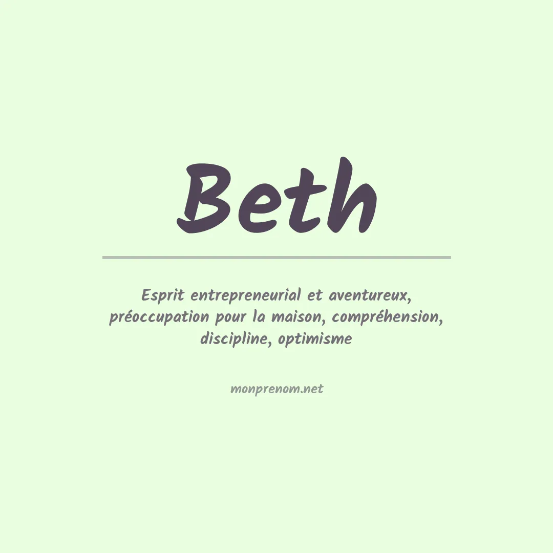 Prénom Beth