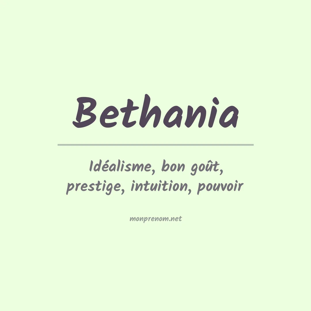 Prénom Bethania