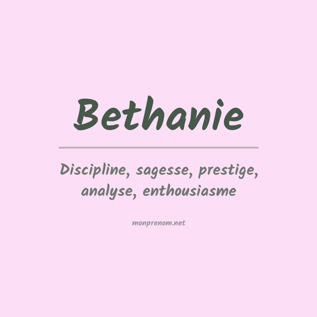 Signification du prénom Bethanie