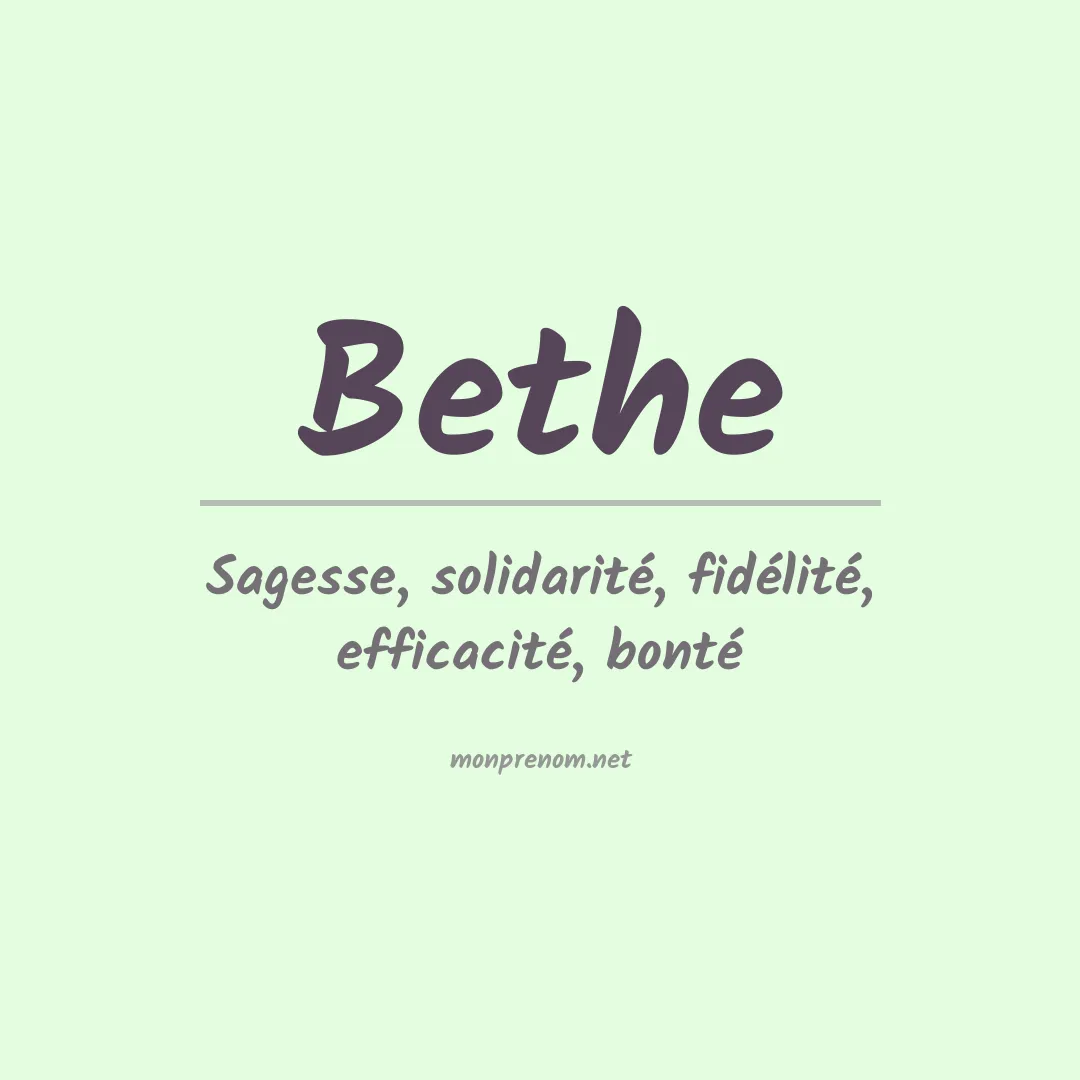 Signification du prénom Bethe