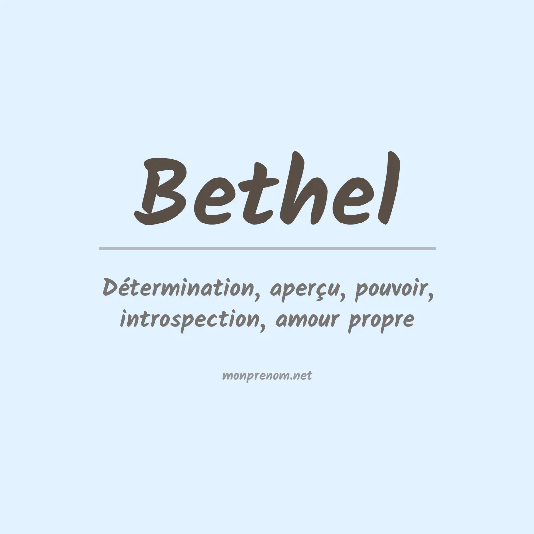 Signification du prénom Bethel