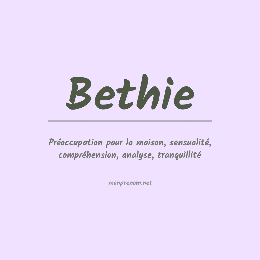 Signification du prénom Bethie
