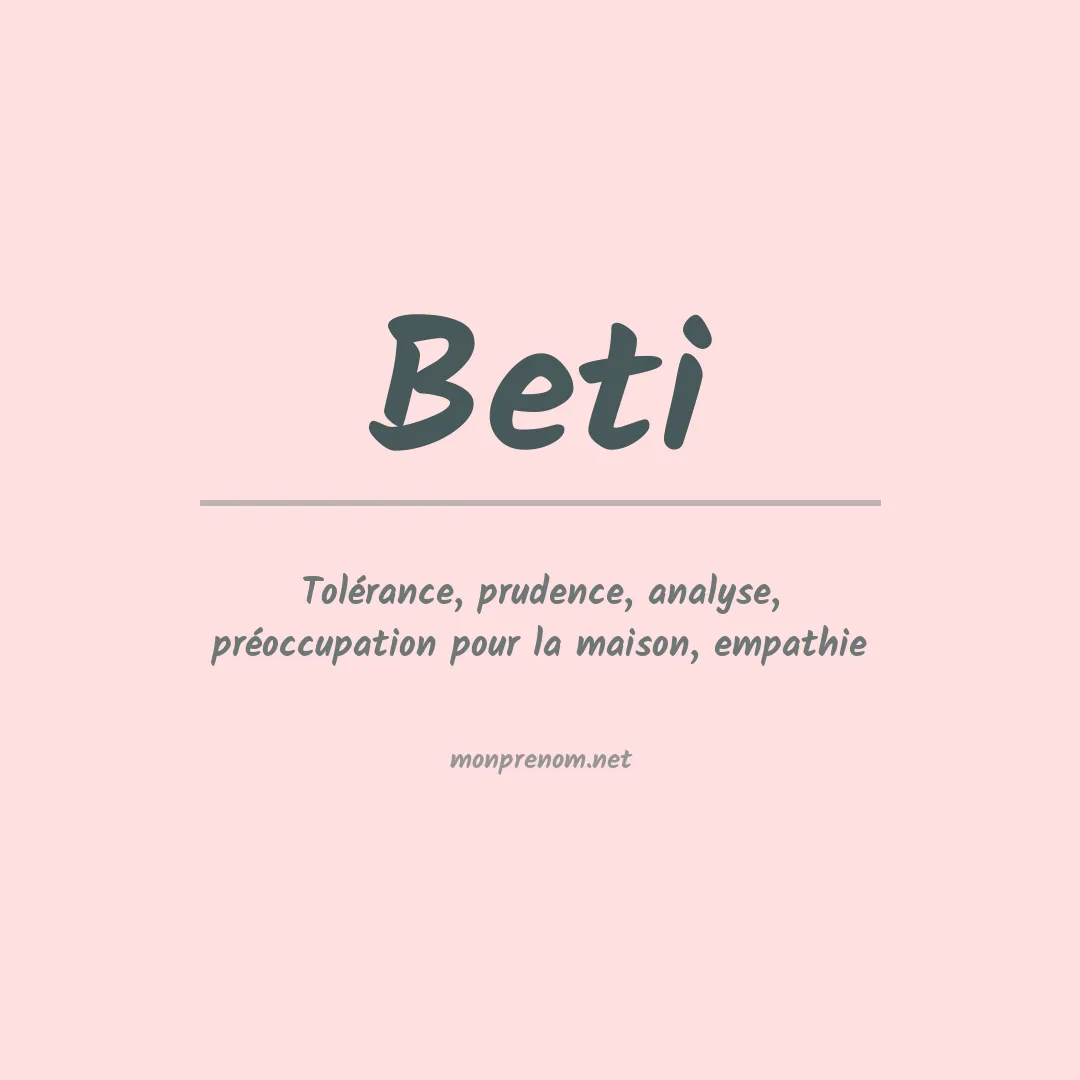 Prénom Beti