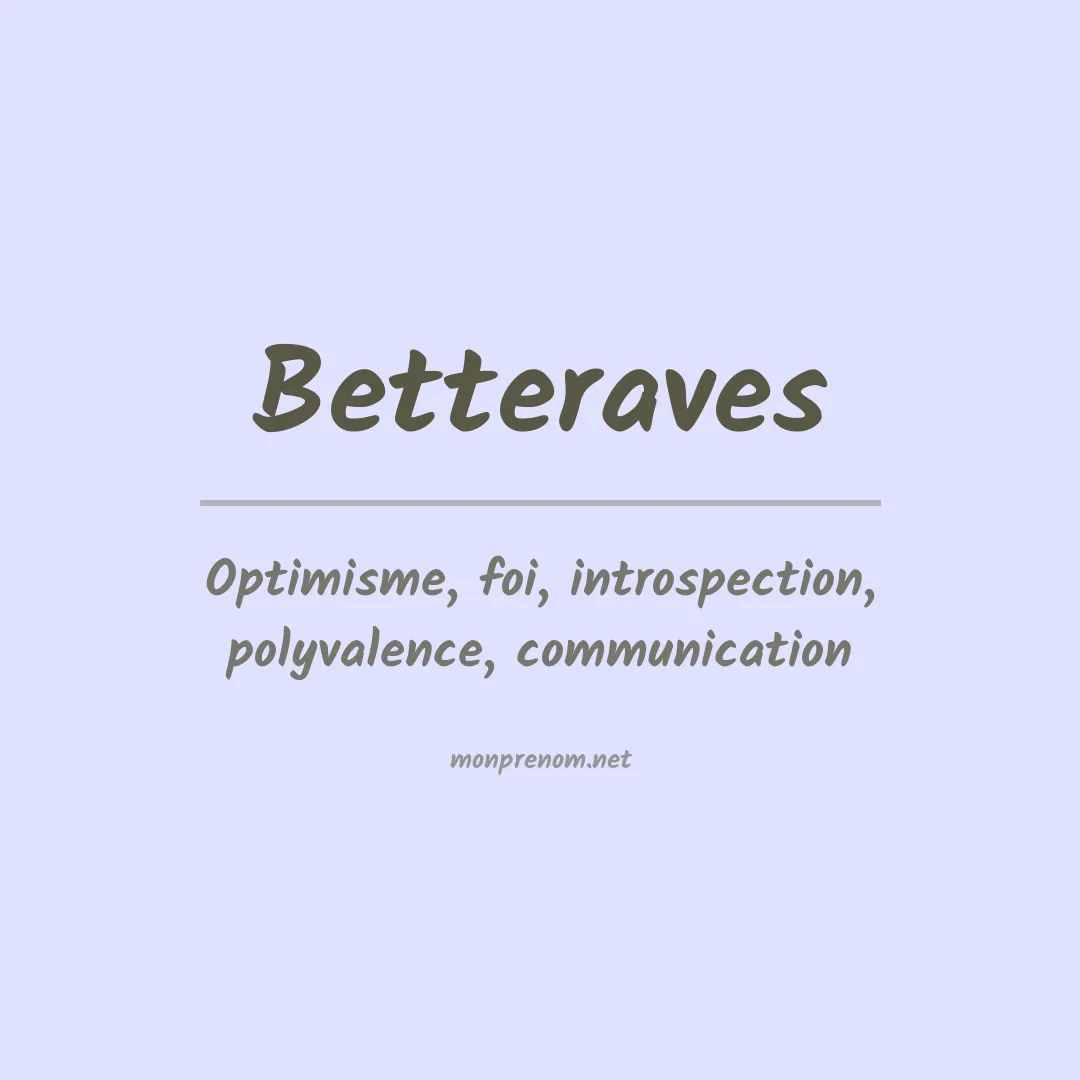 Signification du prénom Betteraves