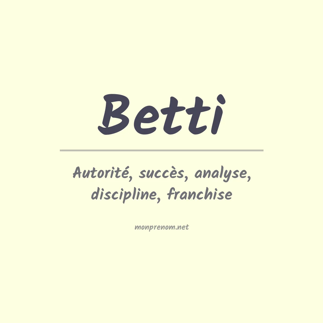 Prénom Betti
