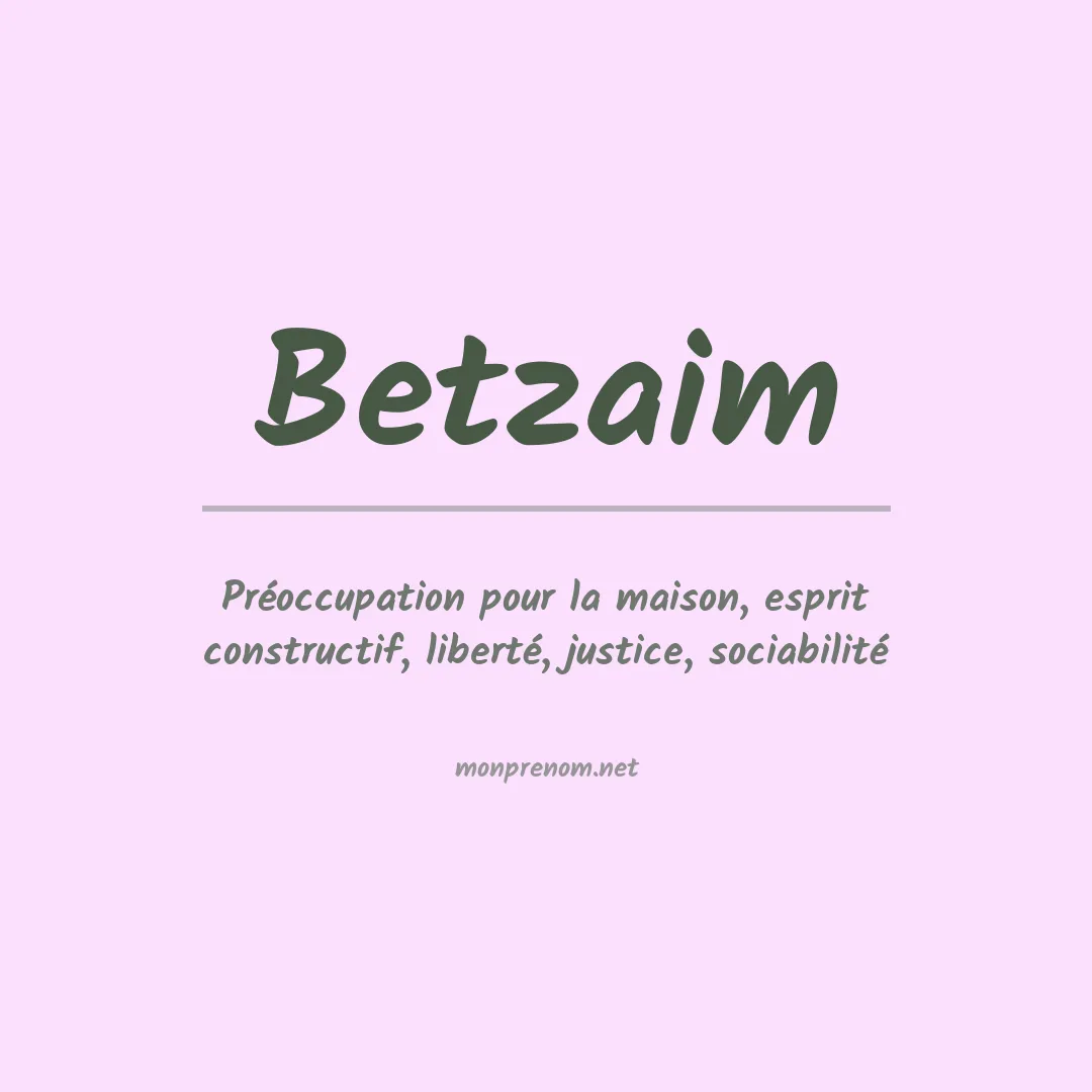 Prénom Betzaim
