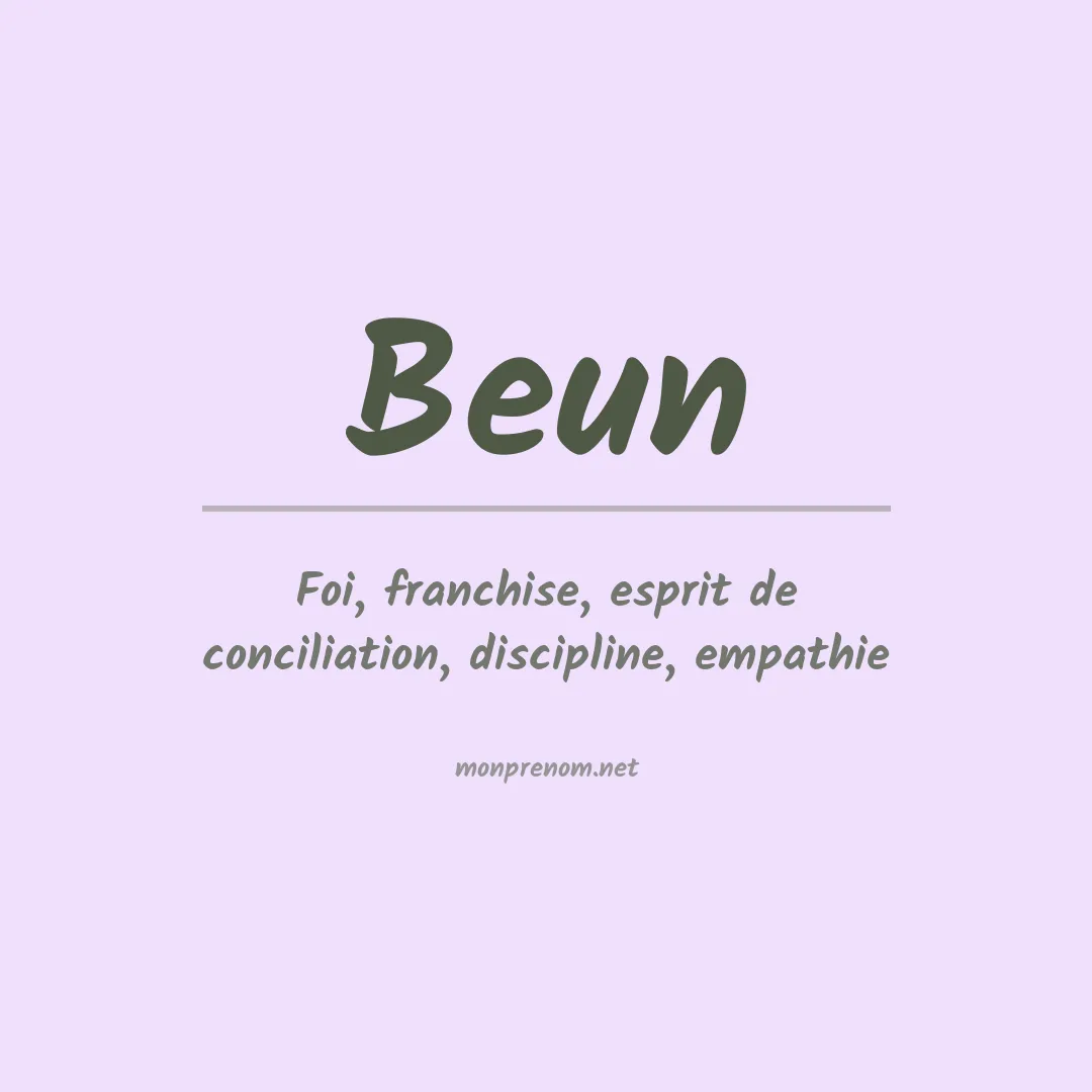Signification du prénom Beun