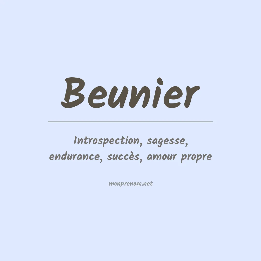 Signification du prénom Beunier