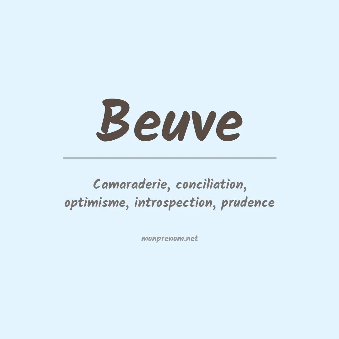 Signification du prénom Beuve