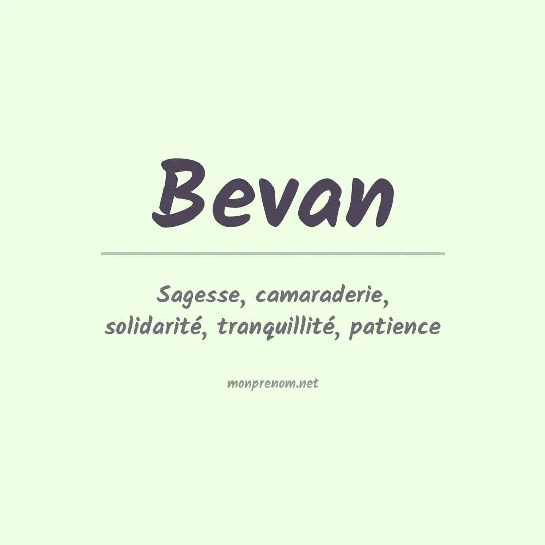 Prénom Bevan