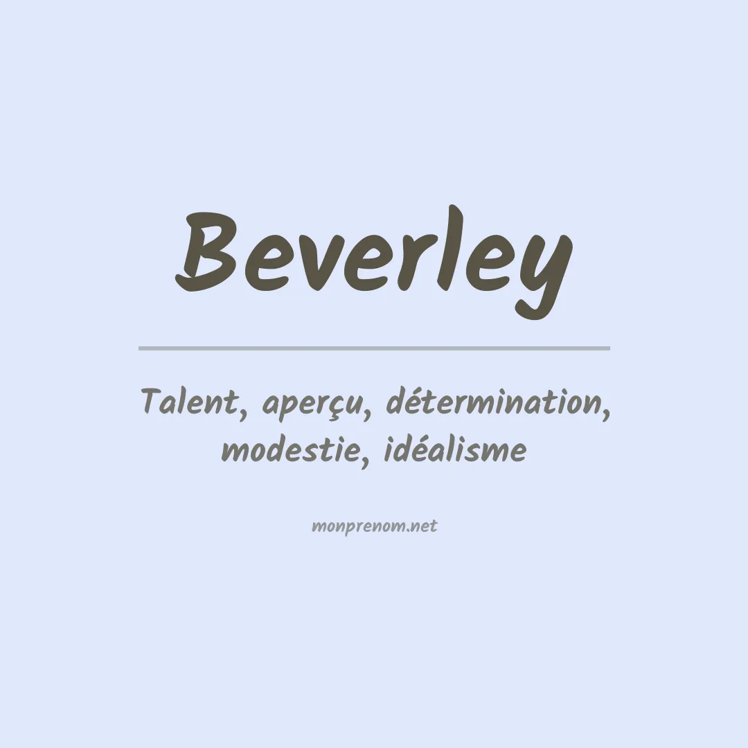 Prénom Beverley