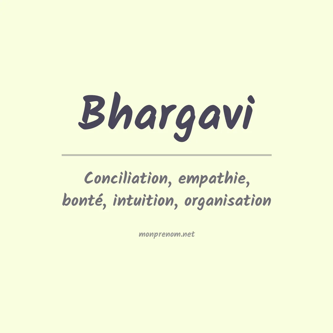 Signification du prénom Bhargavi