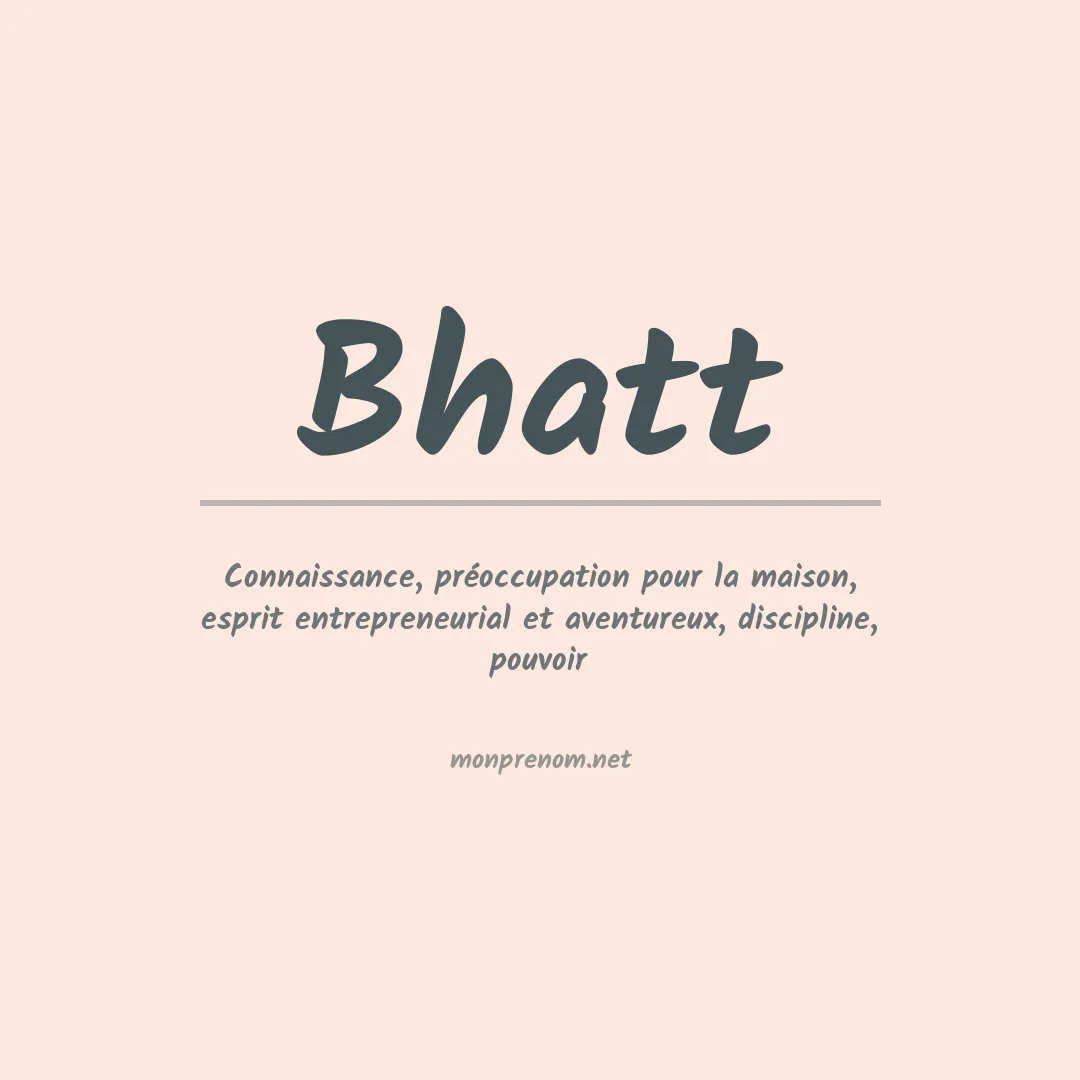 Prénom Bhatt