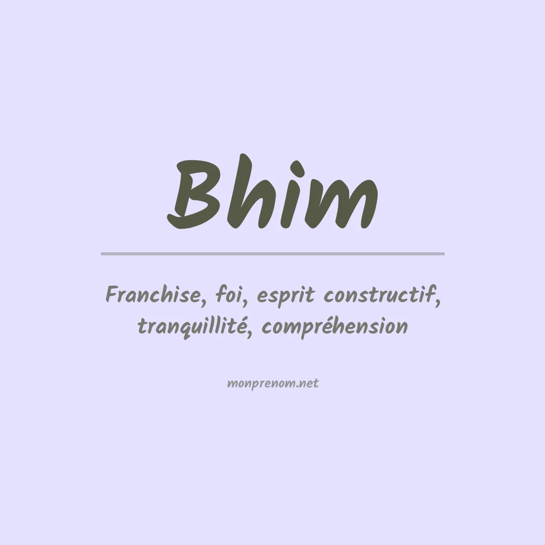 Signification du prénom Bhim