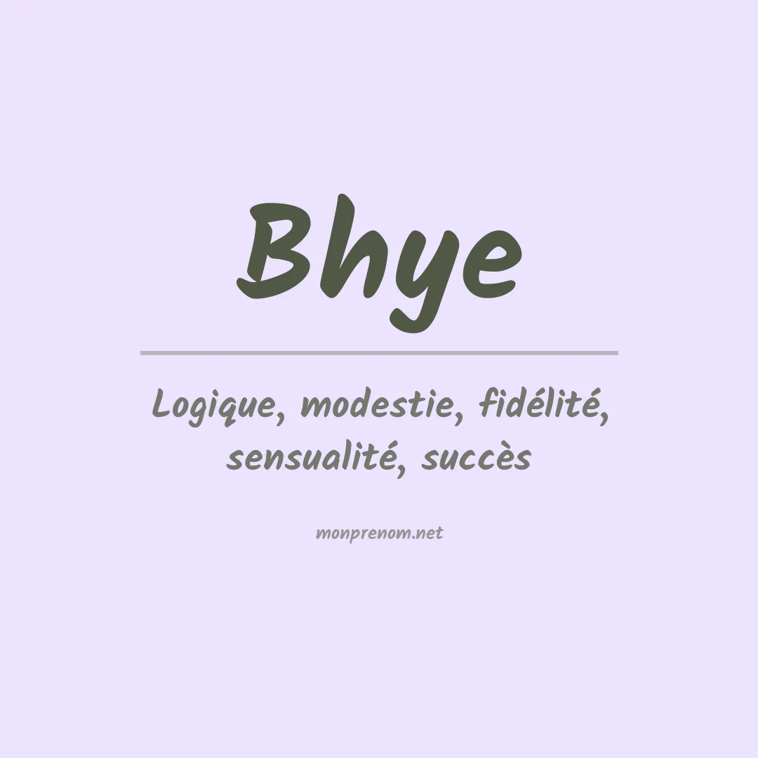 Signification du prénom Bhye