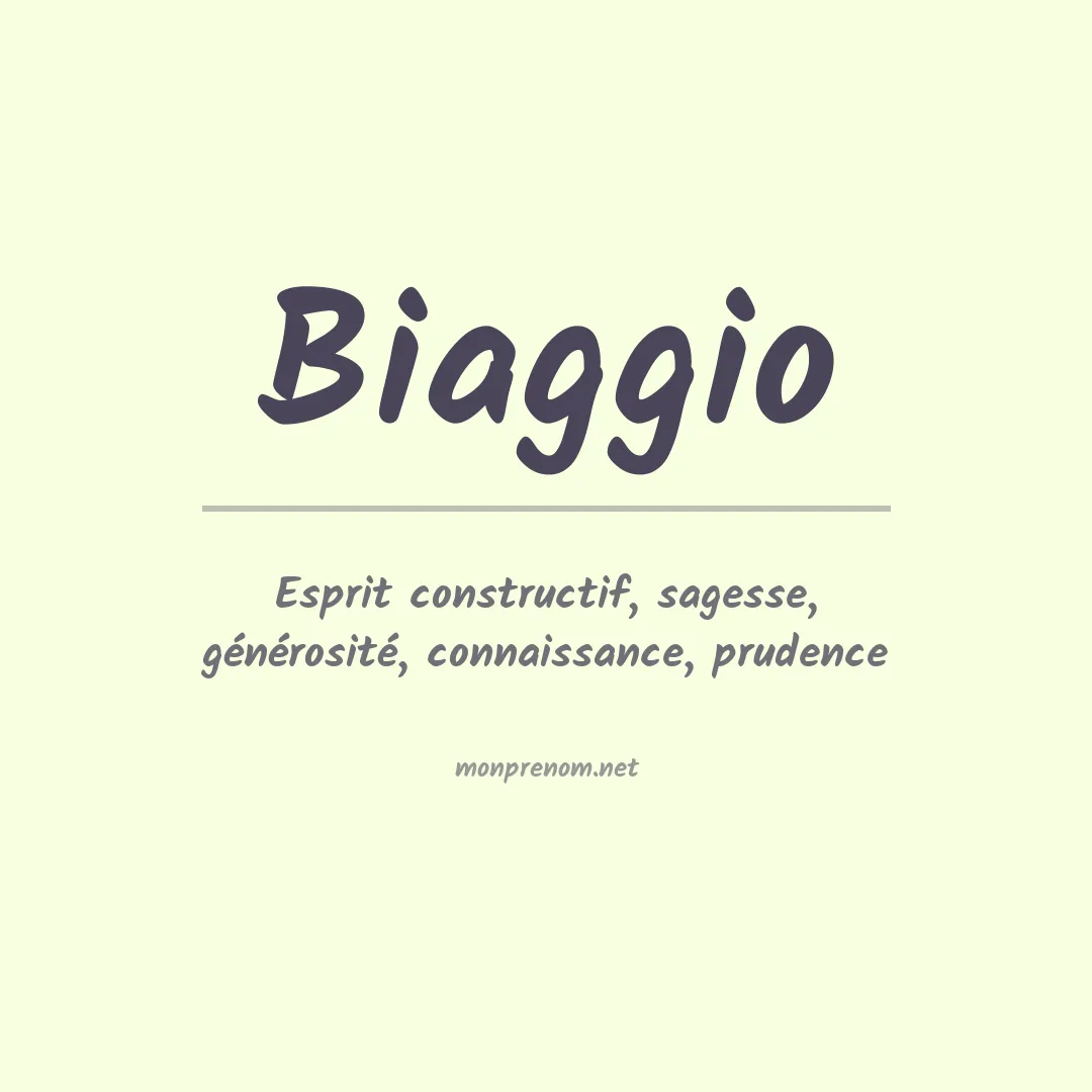 Signification du prénom Biaggio