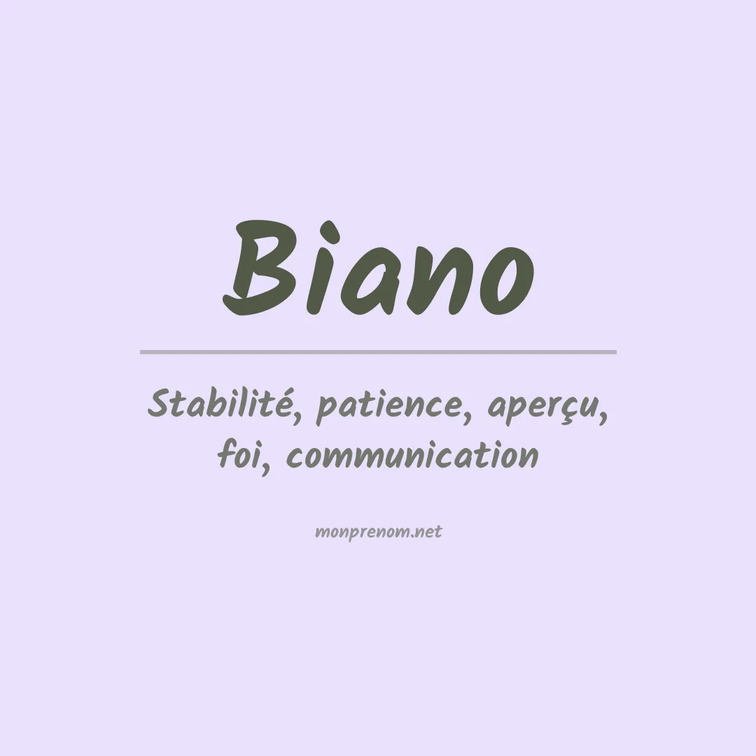 Prénom Biano