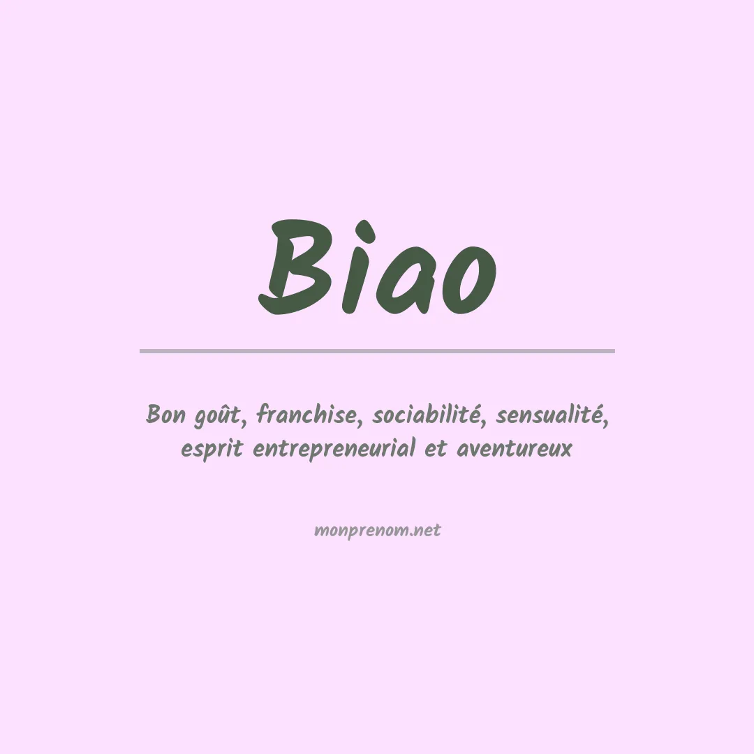 Prénom Biao