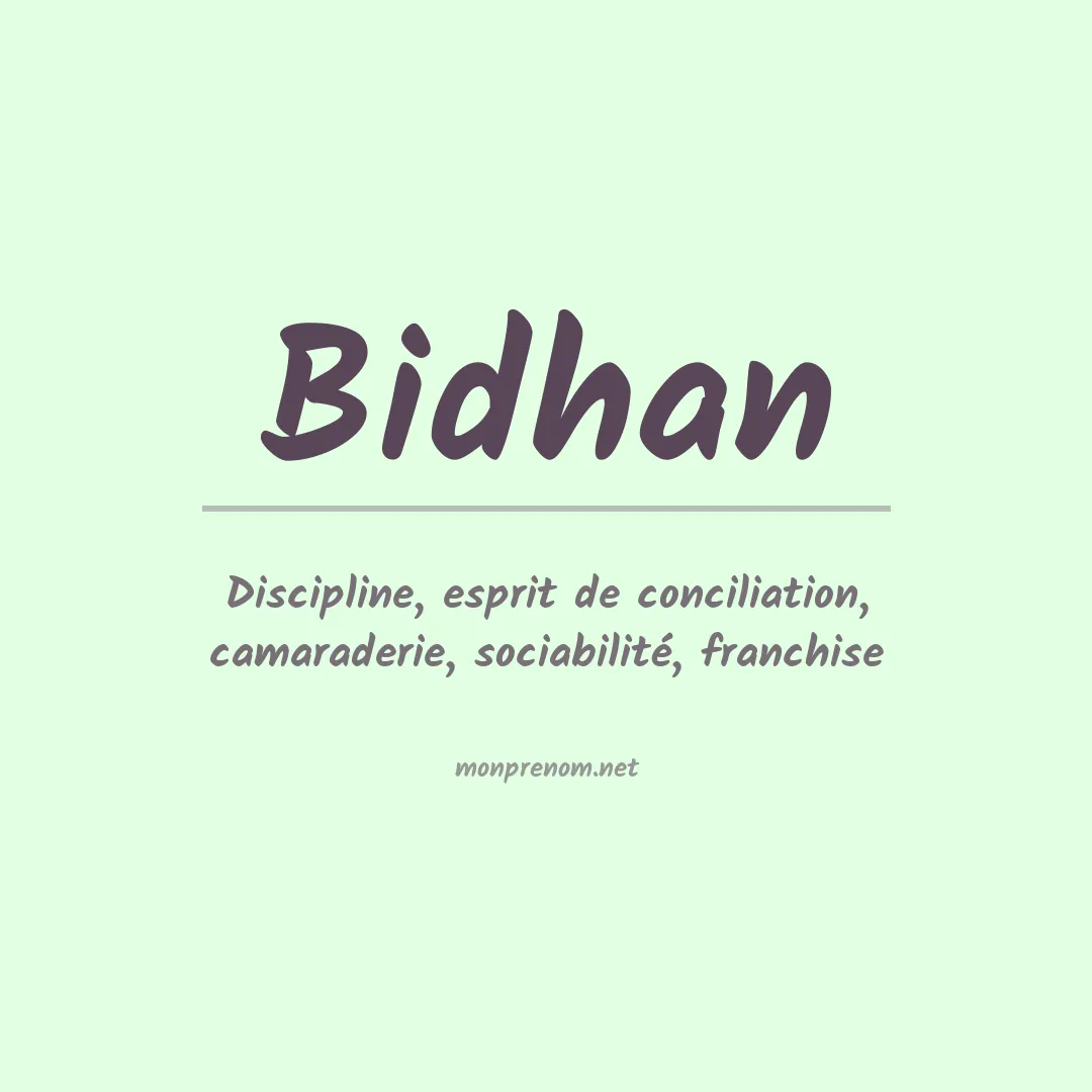 Signification du prénom Bidhan