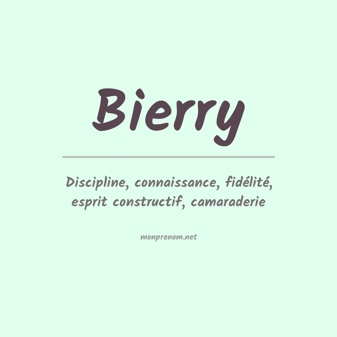 Signification du prénom Bierry