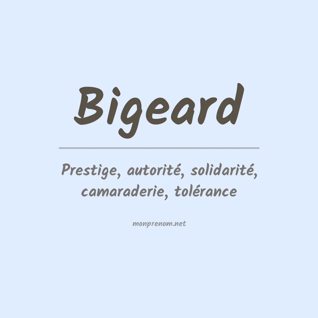 Signification du prénom Bigeard