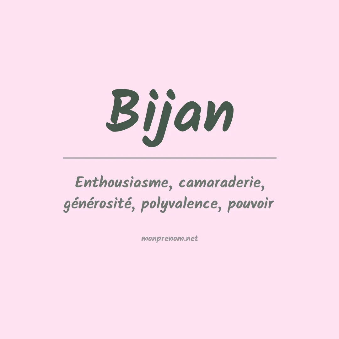 Signification du prénom Bijan