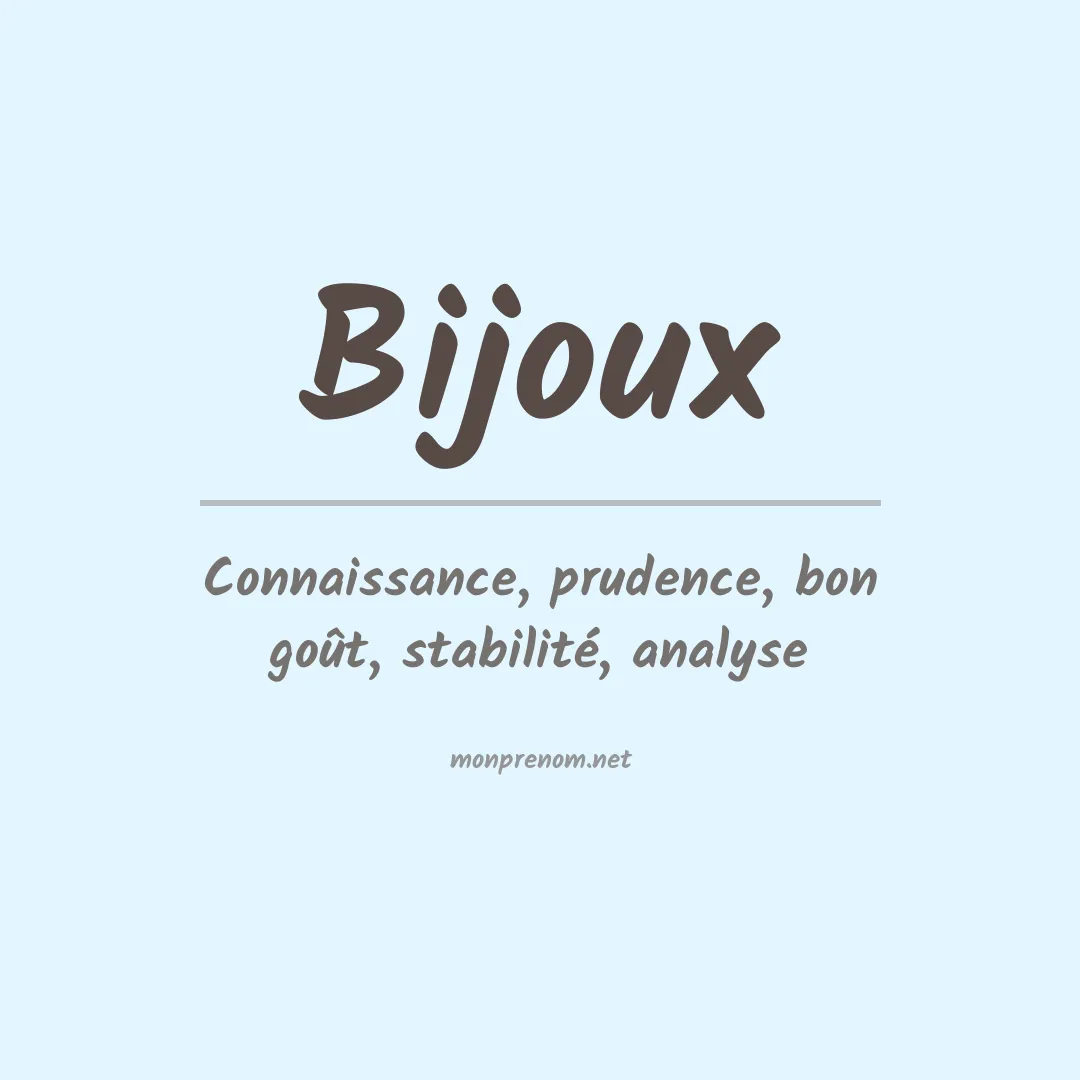 Signification du prénom Bijoux