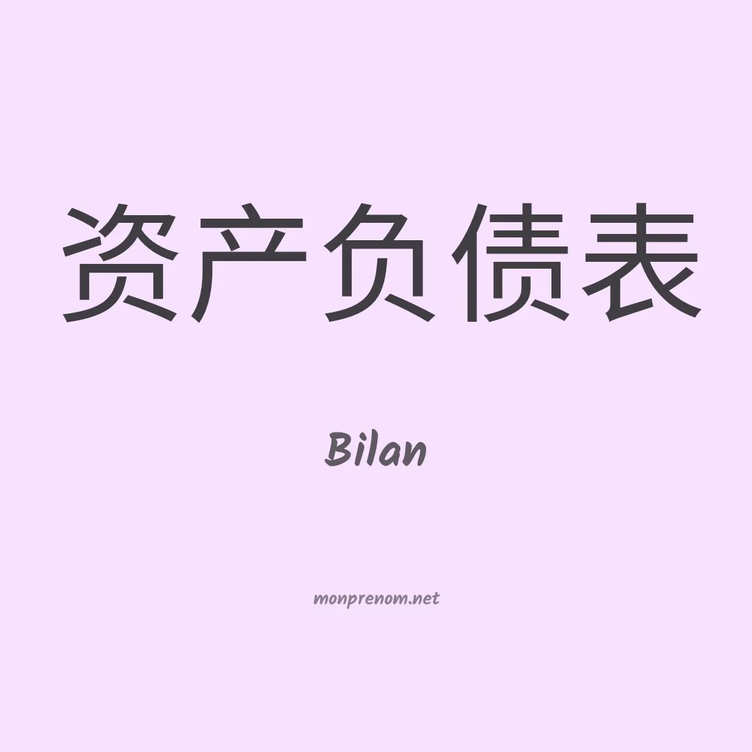 Bilan en chinois