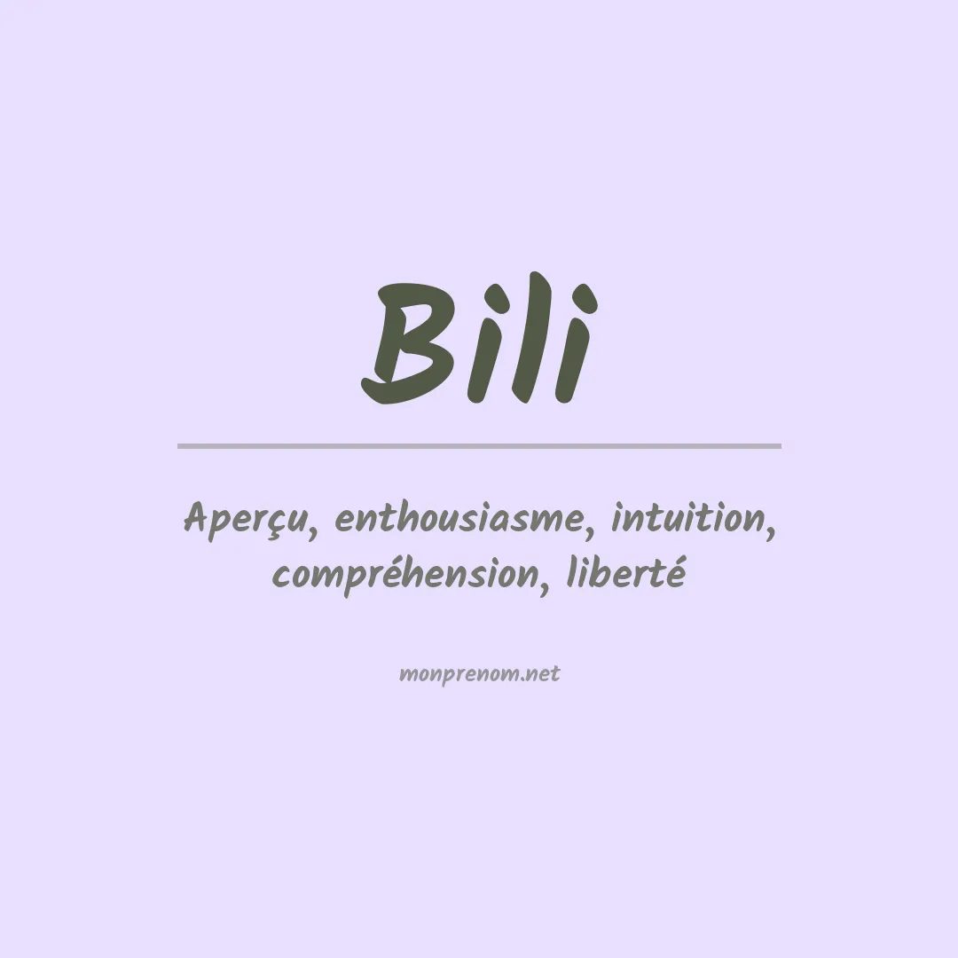 Prénom Bili