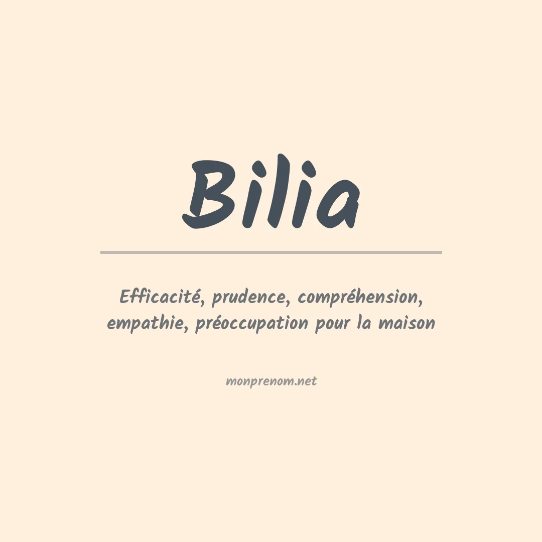 Prénom Bilia