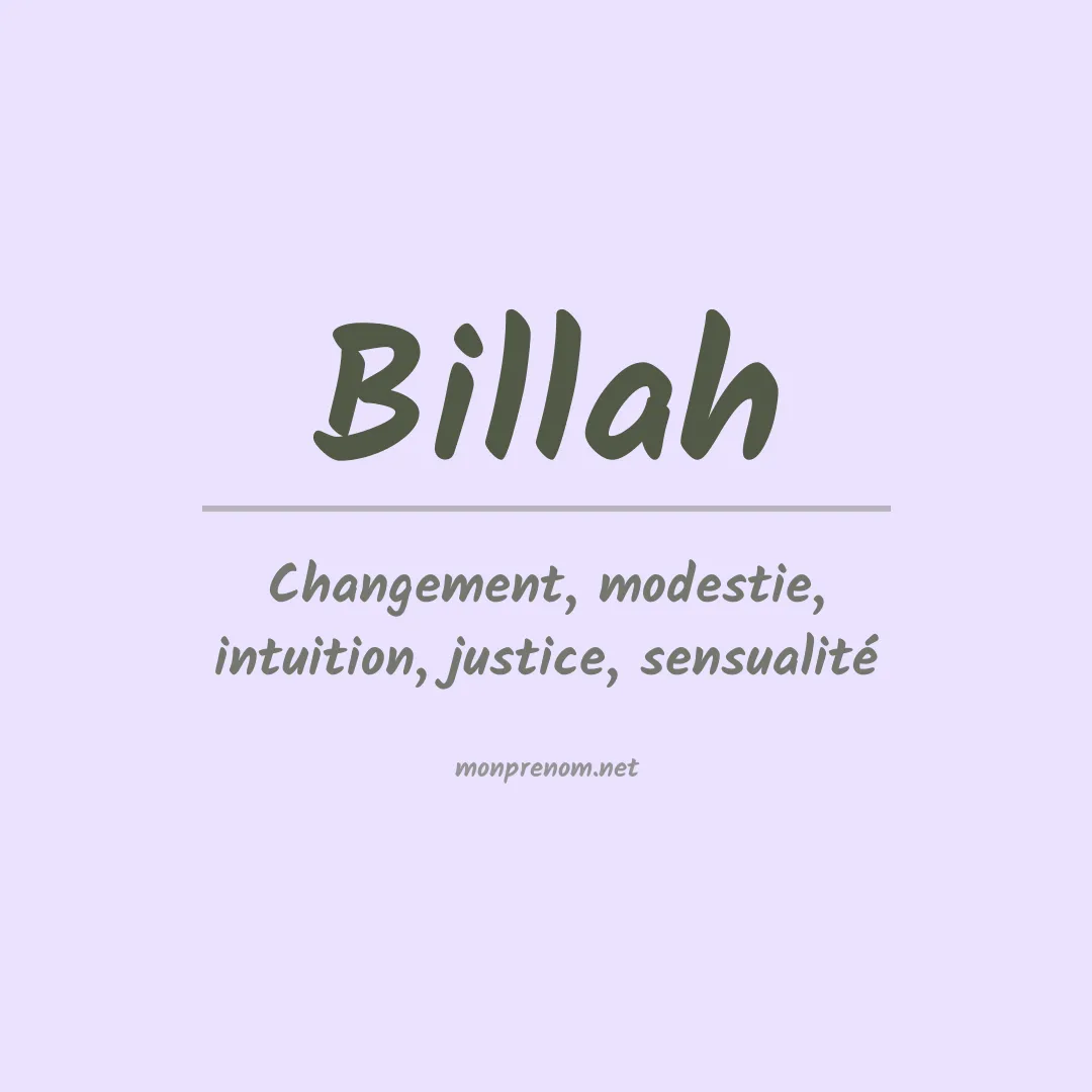 Signification du prénom Billah