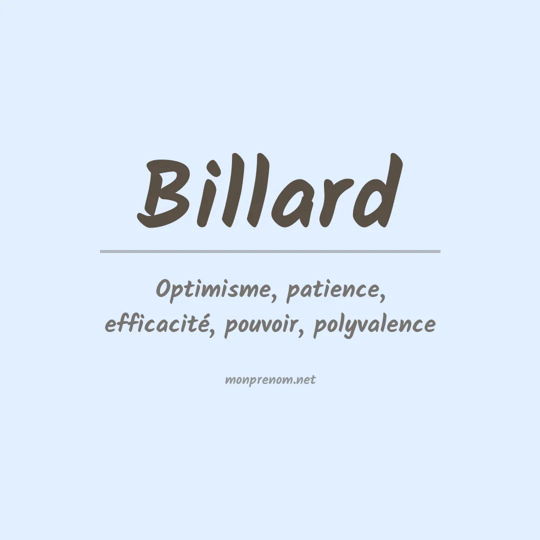 Prénom Billard