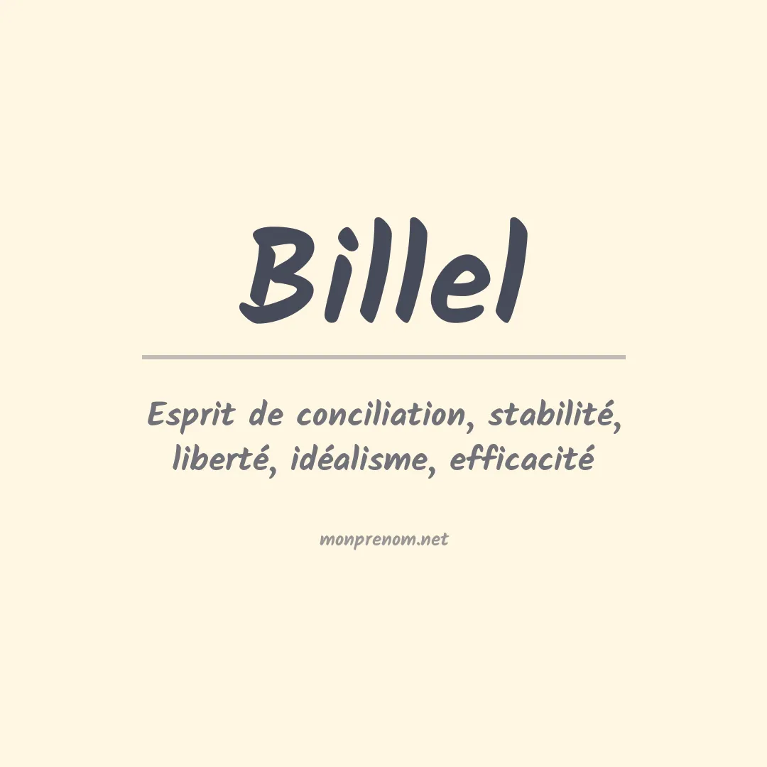Signification du prénom Billel