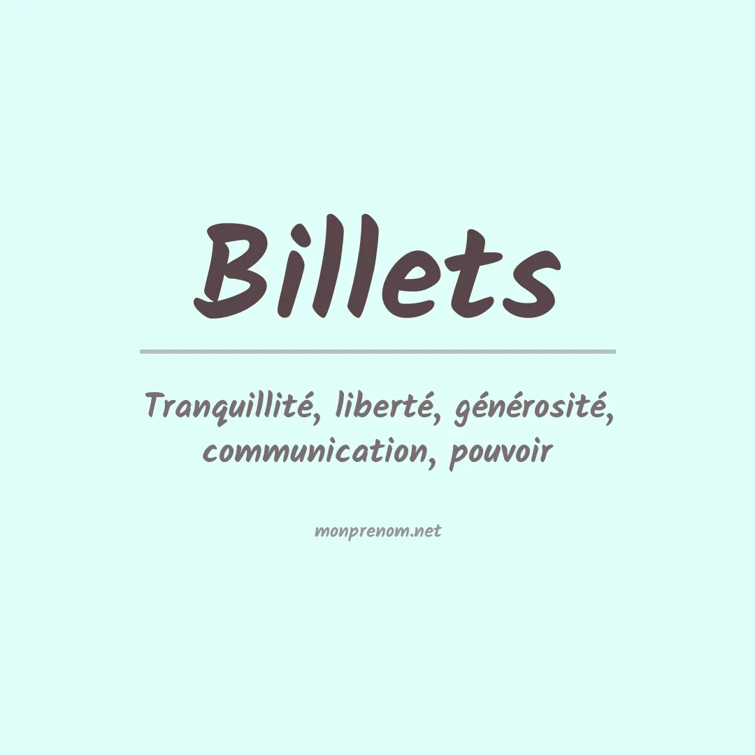 Signification du prénom Billets