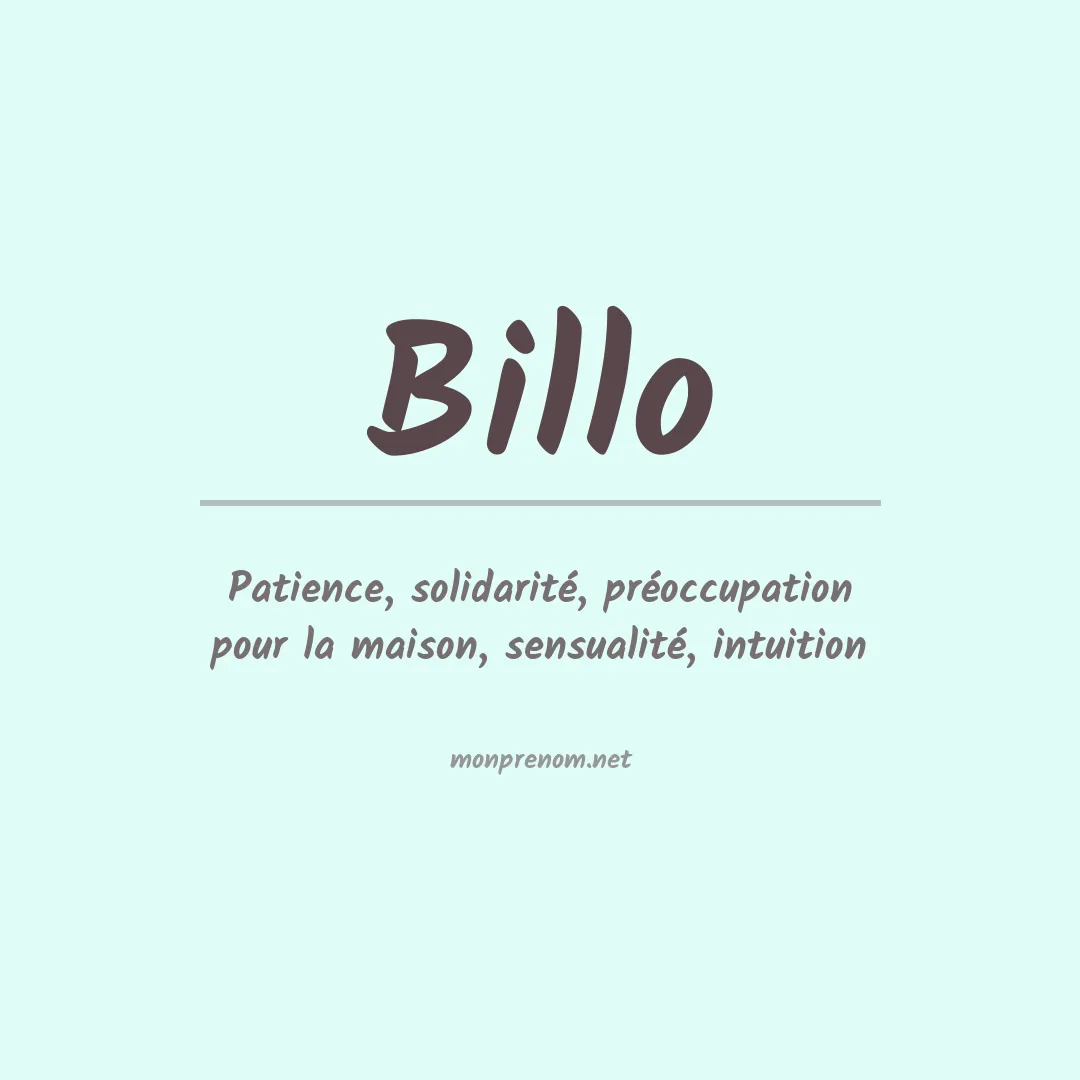 Signification du prénom Billo