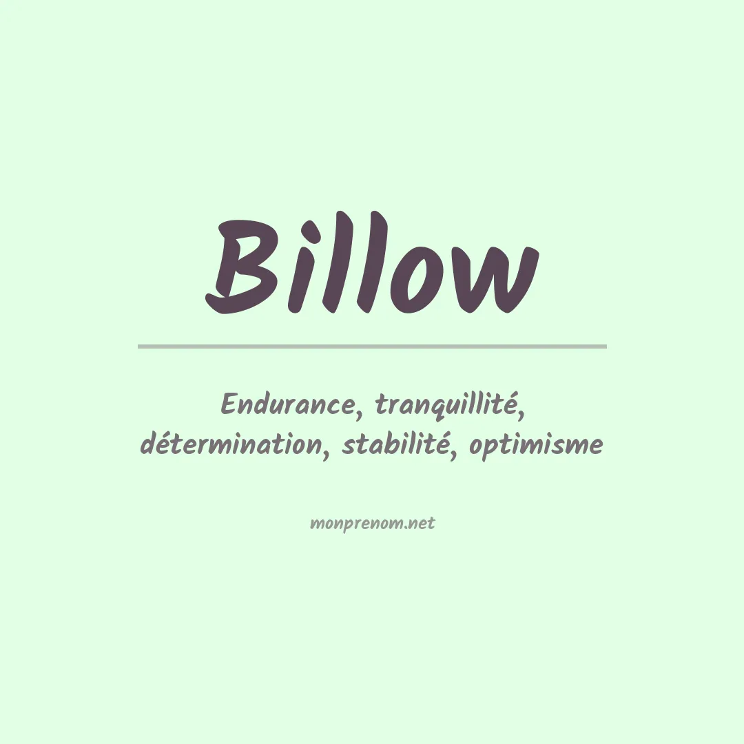 Prénom Billow