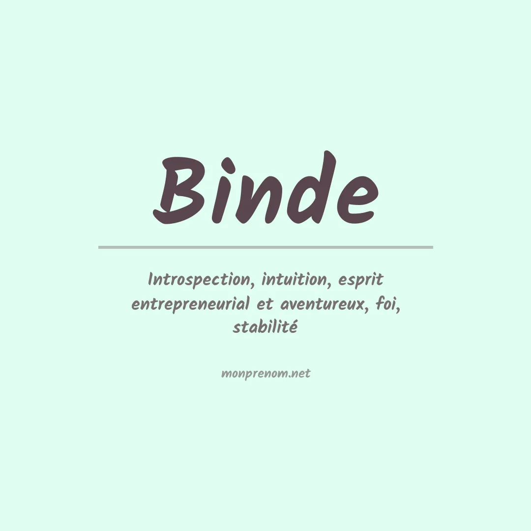 Signification du prénom Binde