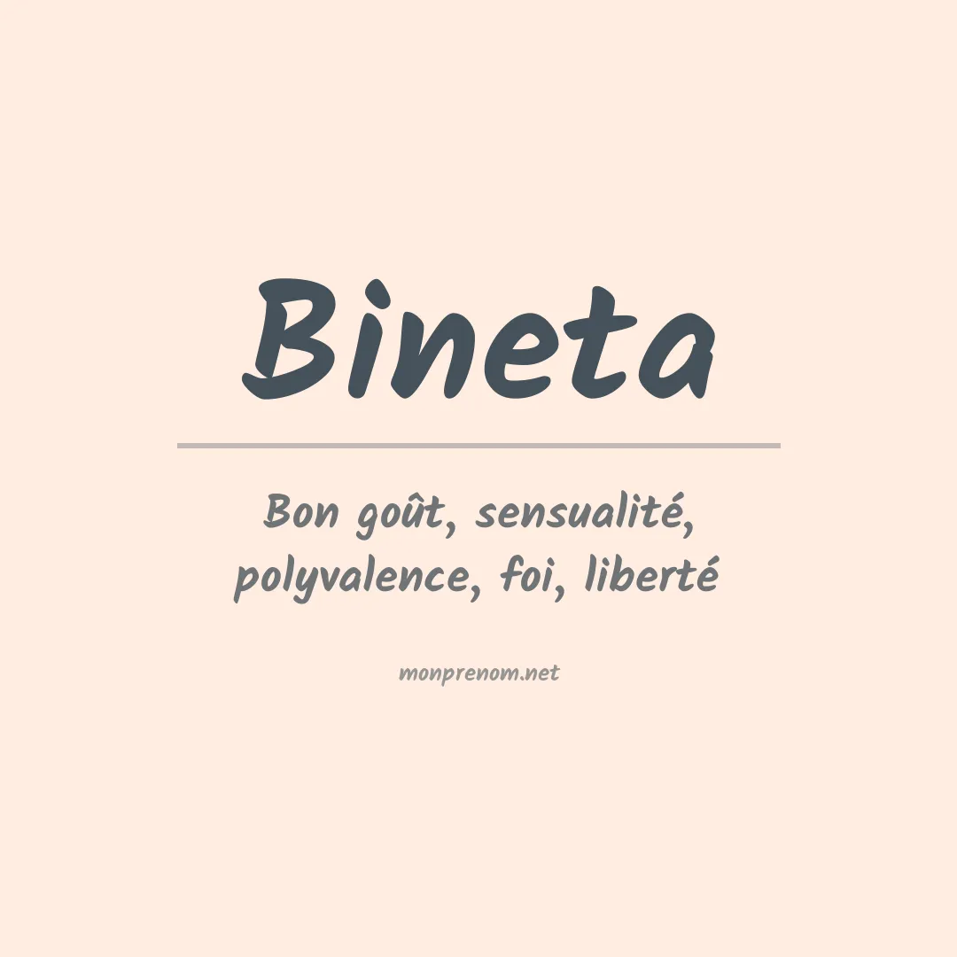Signification du prénom Bineta