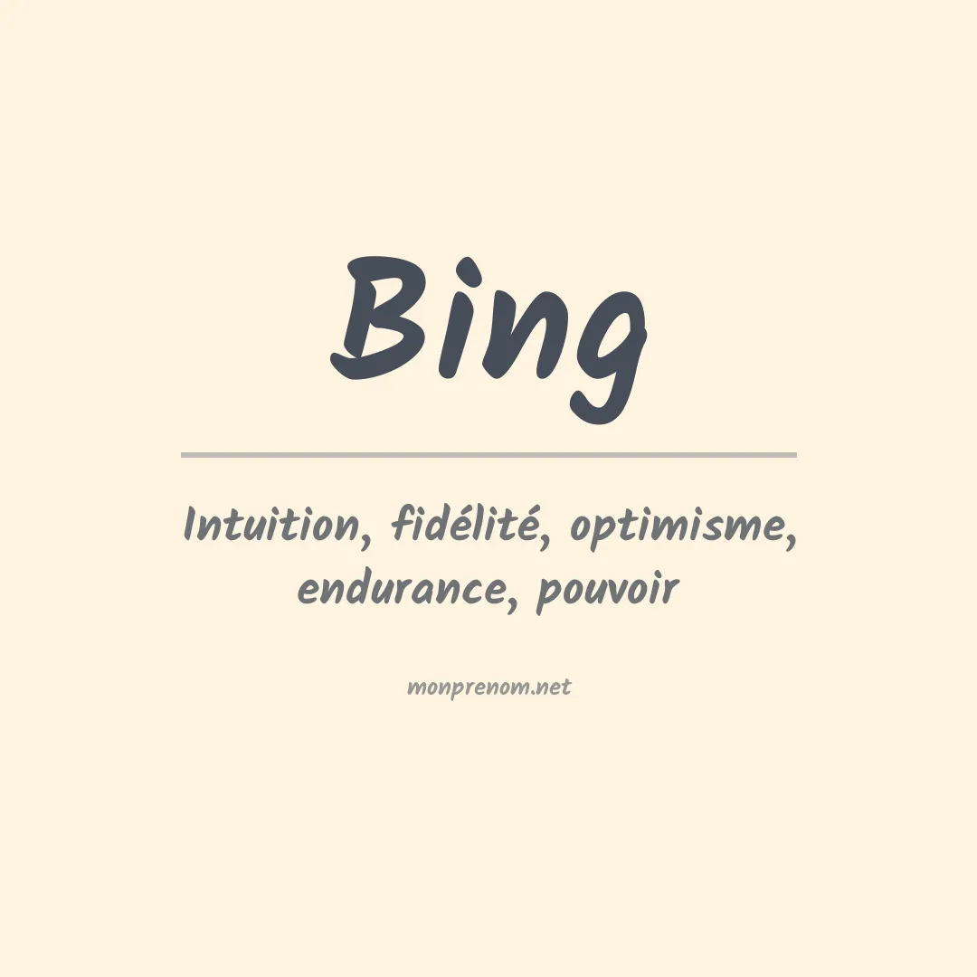 Prénom Bing