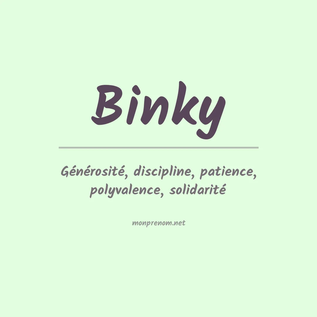 Signification du prénom Binky