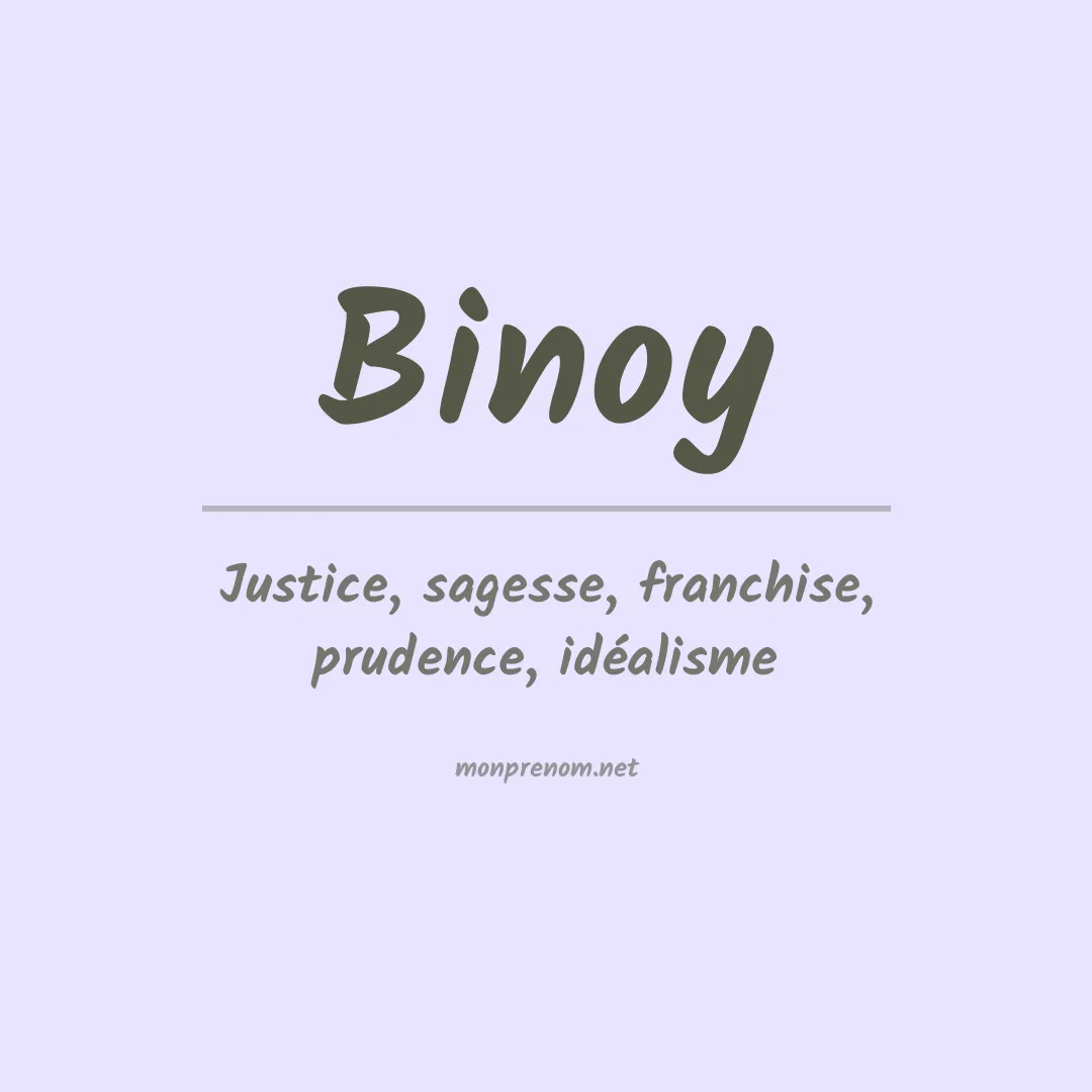 Signification du prénom Binoy