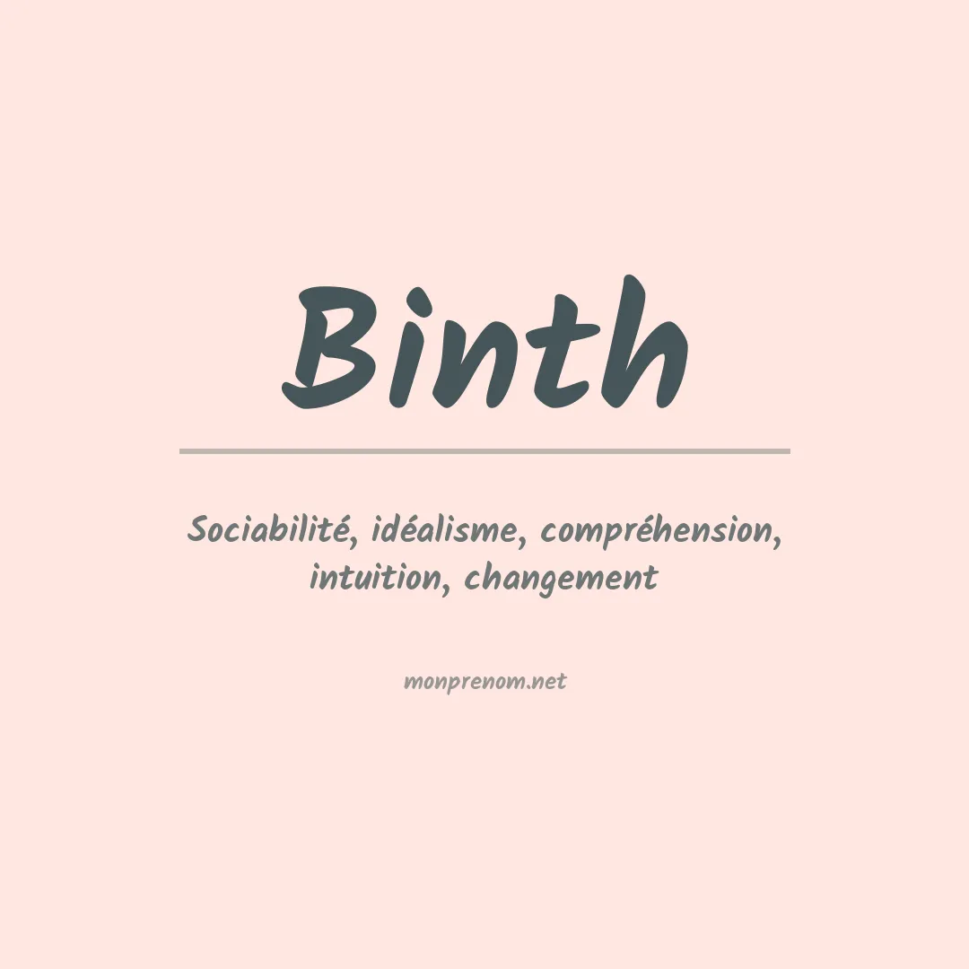Signification du prénom Binth
