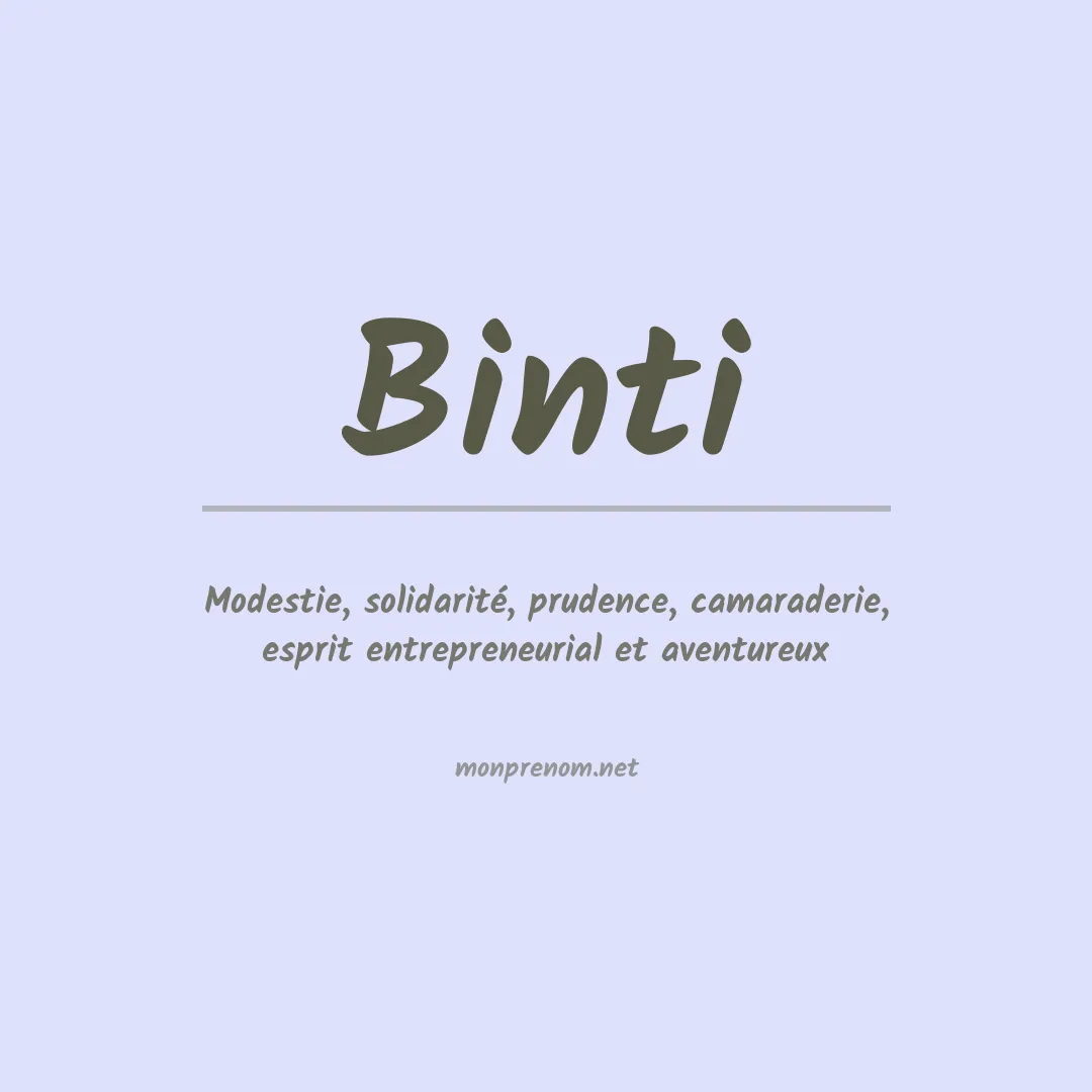 Prénom Binti