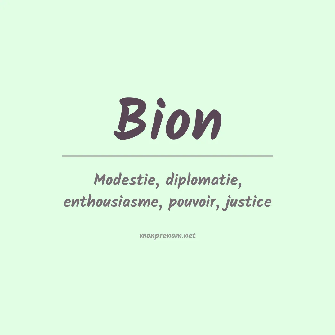 Signification du prénom Bion