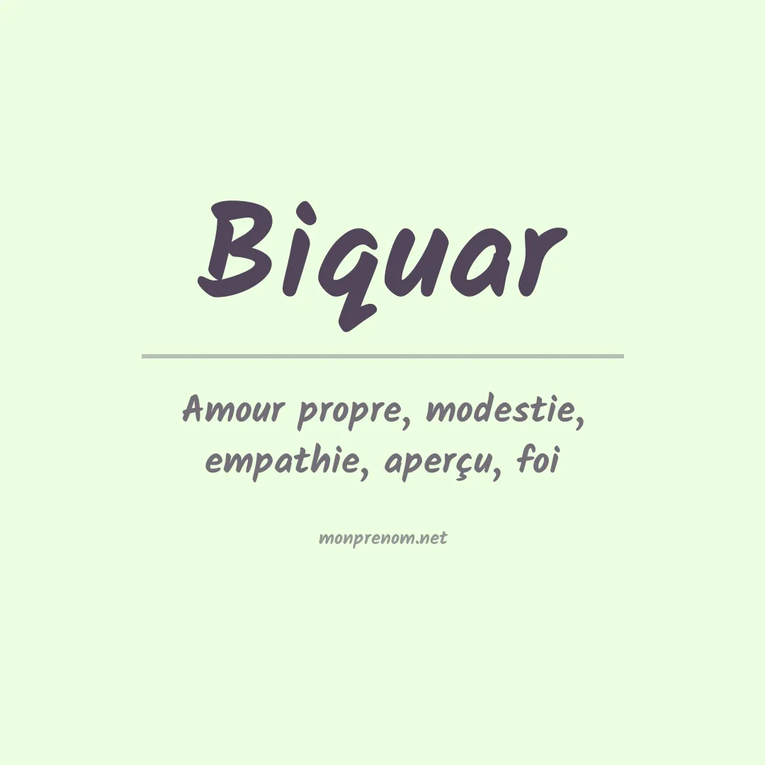 Signification du prénom Biquar