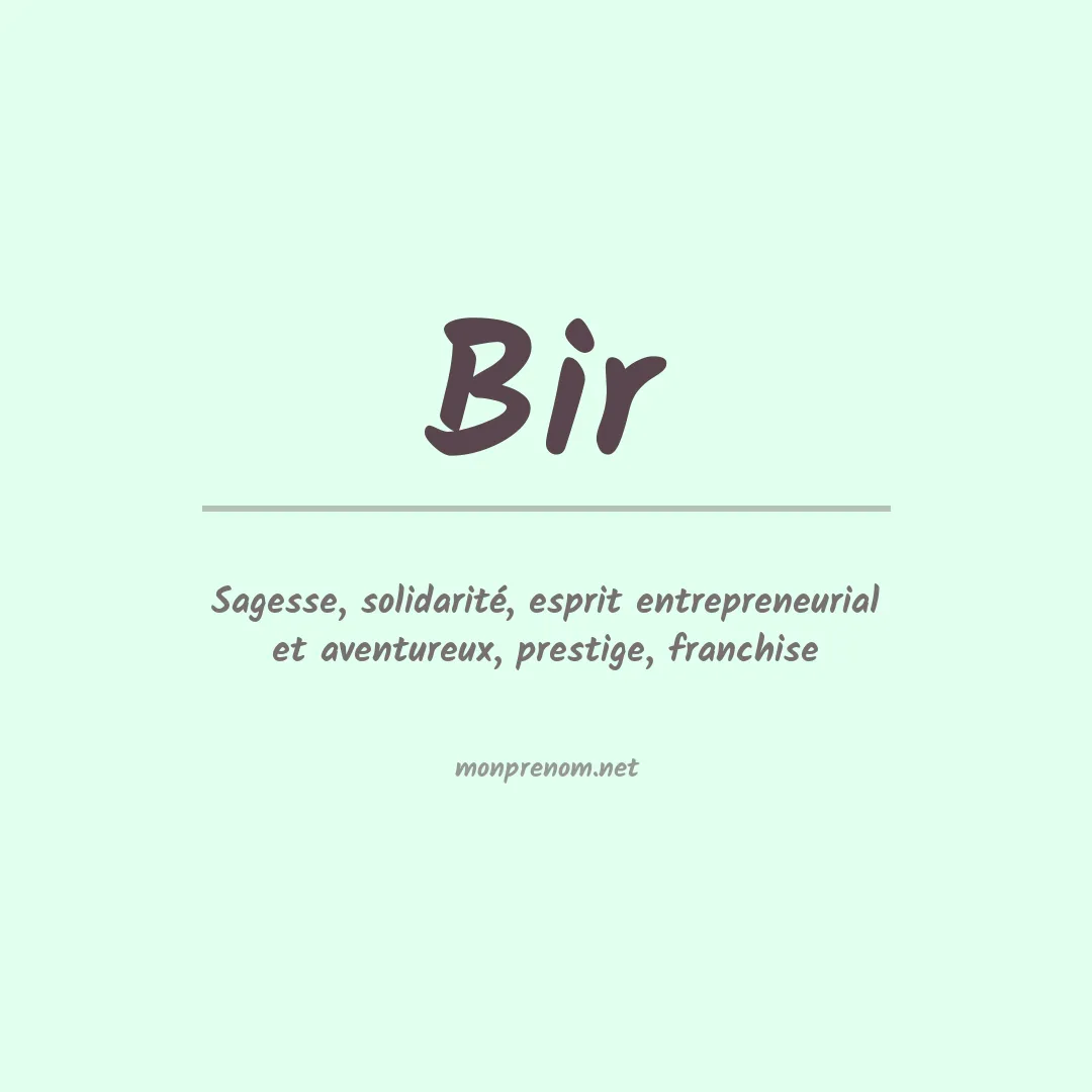 Signification du prénom Bir