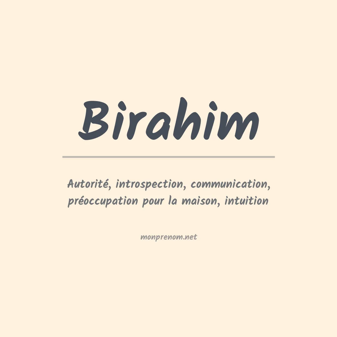 Prénom Birahim