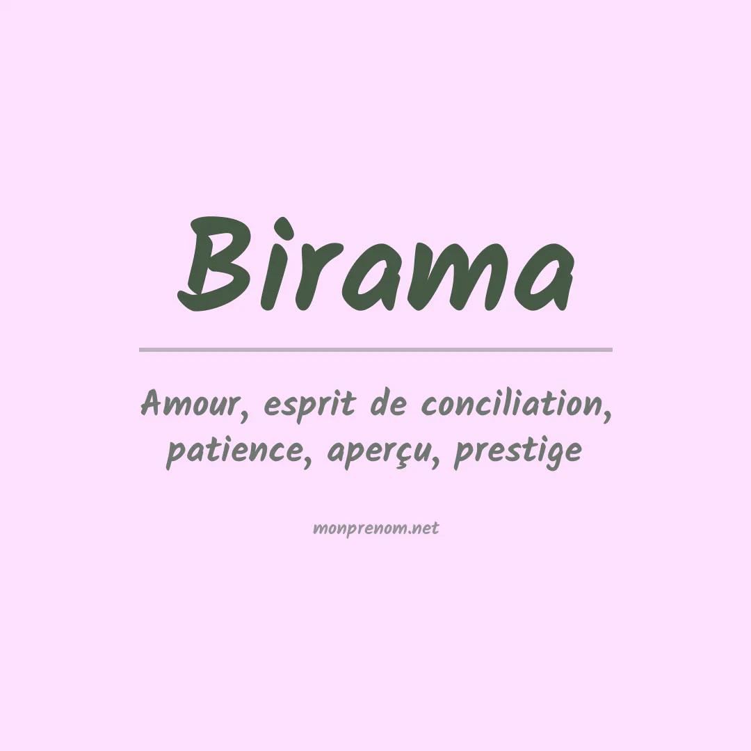 Signification du prénom Birama