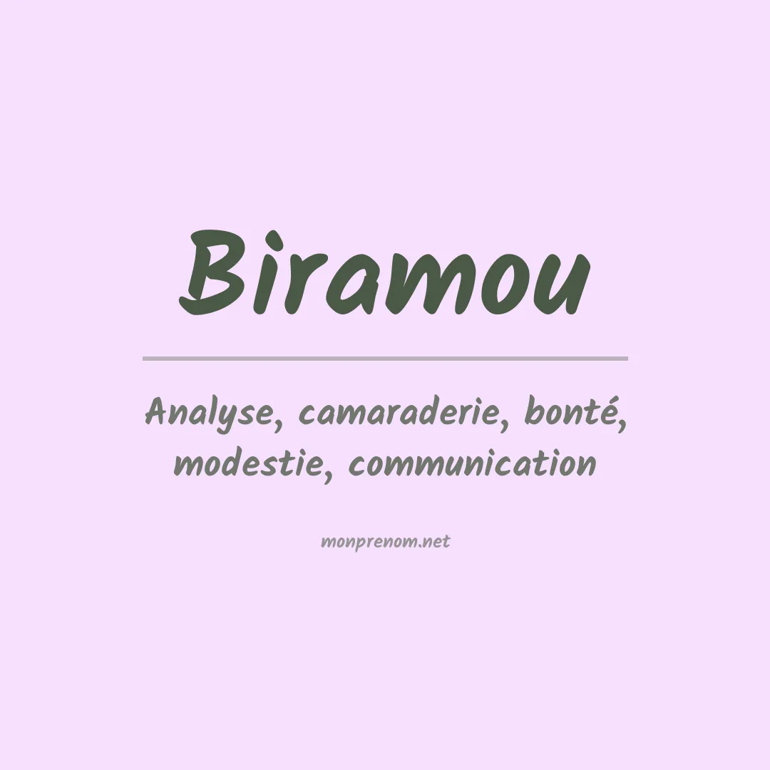 Signification du prénom Biramou